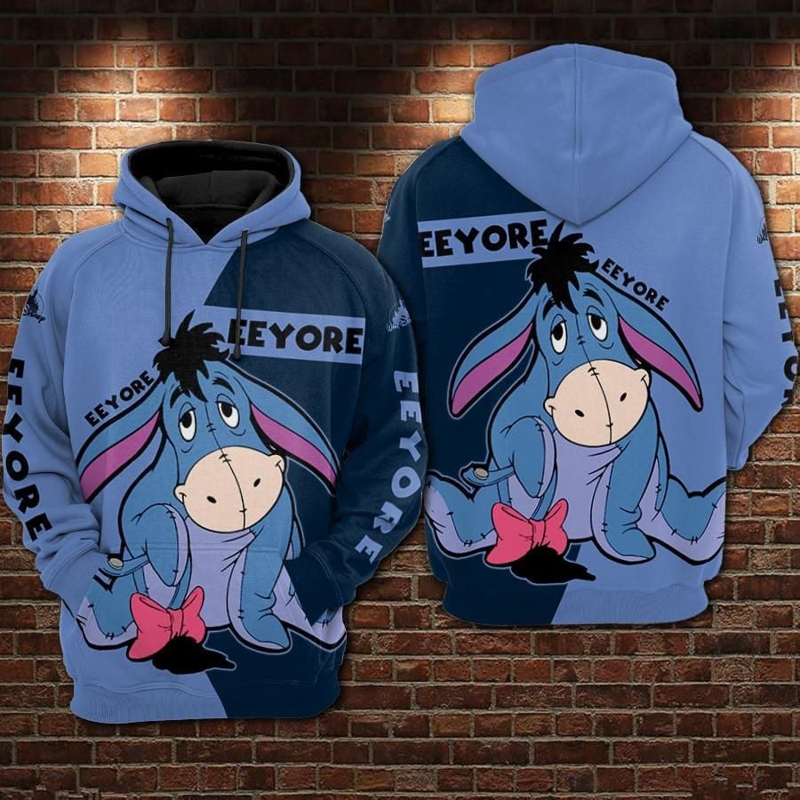 Eeyore Cartoon Winnie The Pooh Movie Disney Over Print 3d Hoodie Zip Hoodie 138