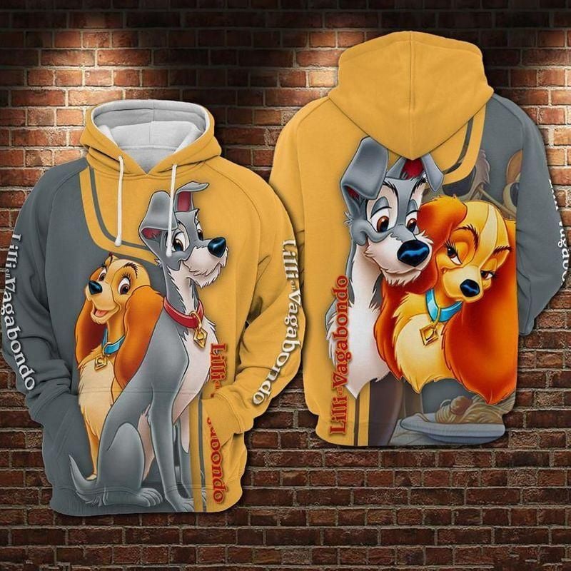 Lady And The Tramp Over Print 3d Hoodie