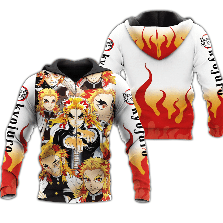 Rengoku Demon Slayers Anime Manga For Men And Women 3d Hoodie Zip Hoodie
