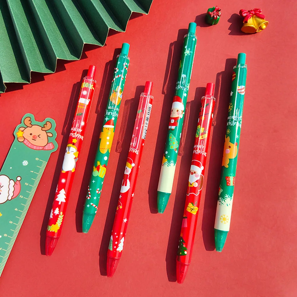 Festive Press-type Gel Pens School Supply Festive Xmas Design Adds Holiday Holiday Office Desk Accessory