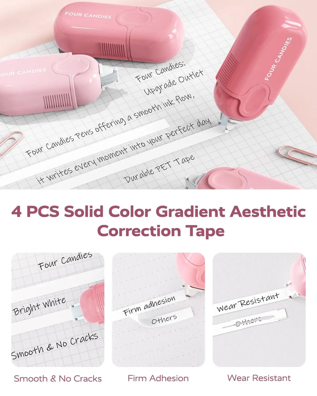 Pink School Supplies Kit with Gel Pens & Highlighters, College Stationery Set