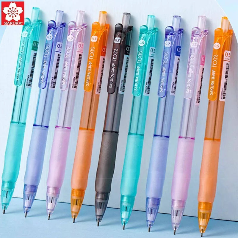 SAKURA NOCKS Automatic Pencil 0.5/0.7 Orthodontic Grip Anti-break Lead PRO Draw Sketch Mechanical Pencils for Kids Students 샤프