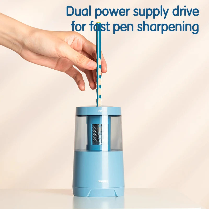 Deli Electric Pencil Sharpener Automatic Fast Sharpening Powered Creative Pencil Cutter School Office Business Stationery